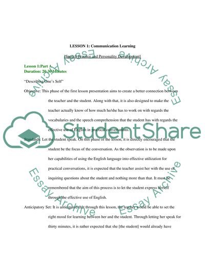 English Language Learners Lesson