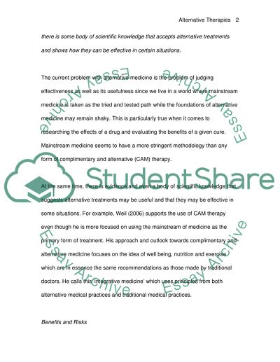 Alternative Therapies for Medical Needs