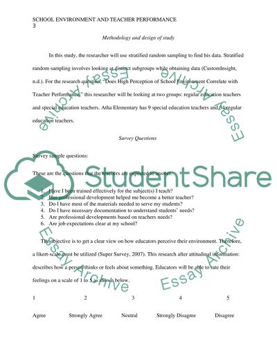 School Environment and Teacher Performance