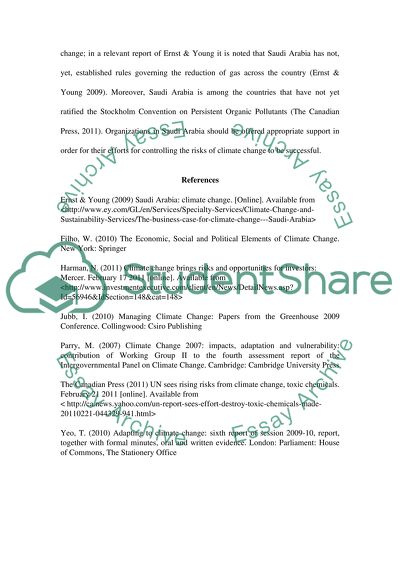 Emerging Risks From Climate Change Research Proposal - 