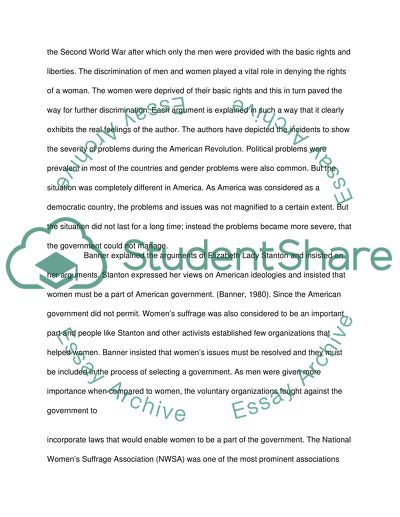 Role Of Gender In American Political History