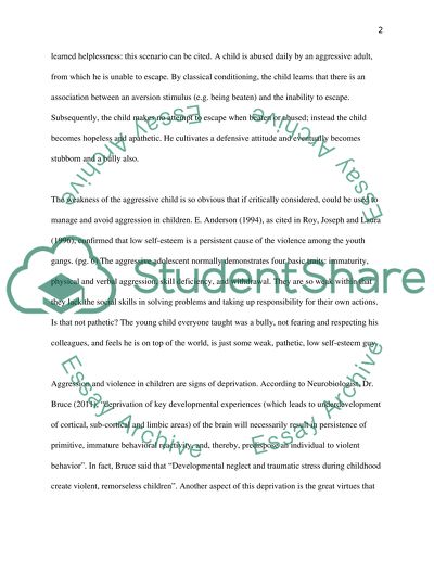 Violence and Aggression among Children