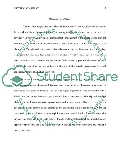 Observation on others