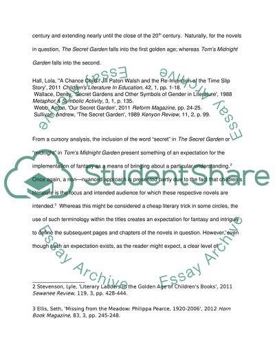 Comparation of the use of fantasy in Toms Midnight Garden and The Secret Garden