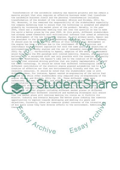 Better Place Automobile Industry