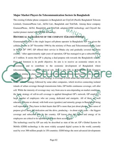 The Mobile Phone And Network Service Providing Industry In Bangladesh: Grameenphone Ltd