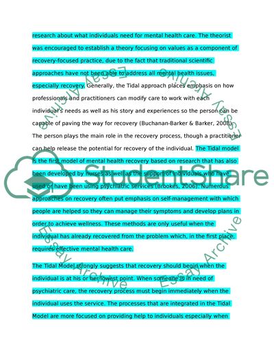 Tidal Model of Mental Health Recovery