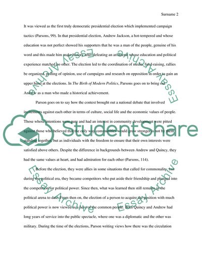 Parson, the birth of modern politics ( U.S. History to 1865 )