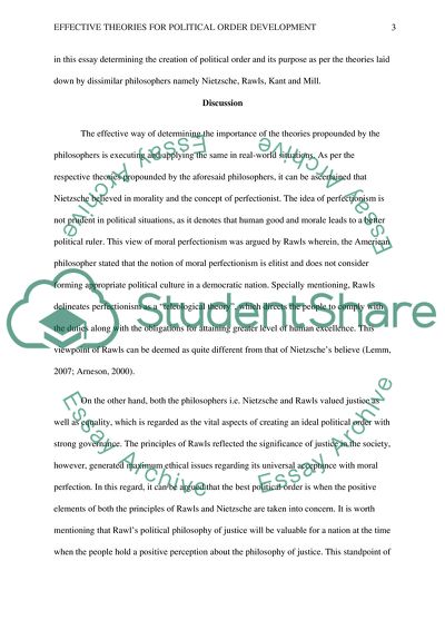Effective Theories for Political Order Development
