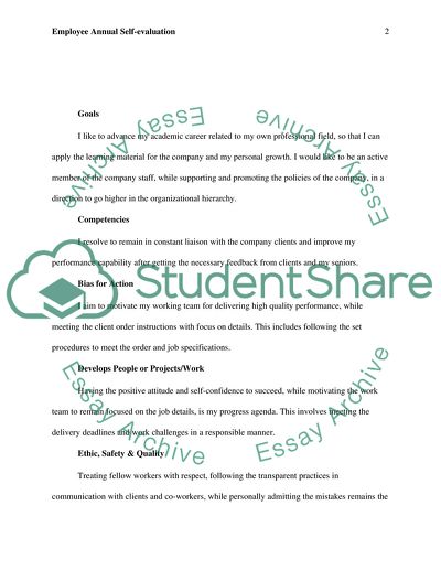 Employee Annual self-Evaluation