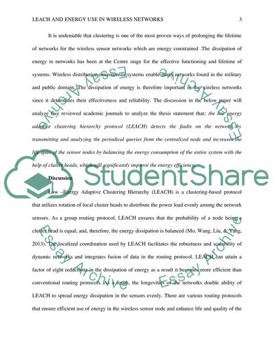 Leach and Energy Usage in Wireless Networks