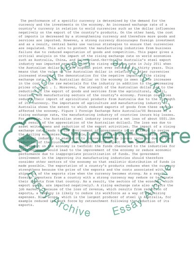 The Implications For An Economy Of A Rising Exchange Rate