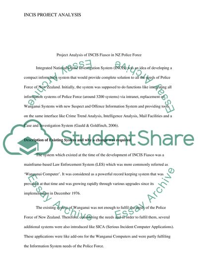 The INCIS Fiasco and a Compact Information System Solution