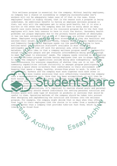 A Life Without Stress: a Company Wellness Program