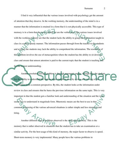Cognitive Psychology: Common Problems in Learning