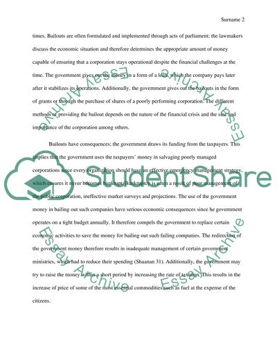 U.S. Government Bailouts