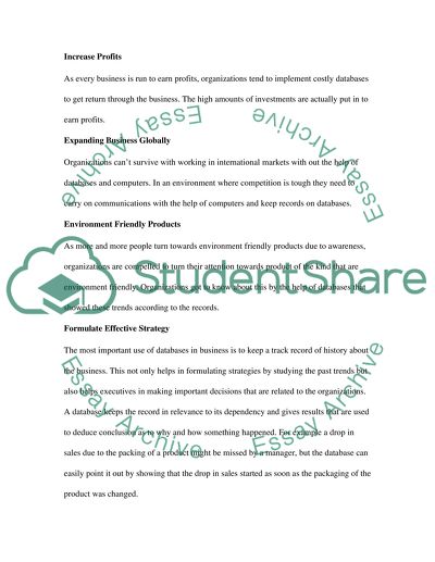 The Implementation of Databases in a Business