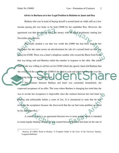 Formation of a Contract