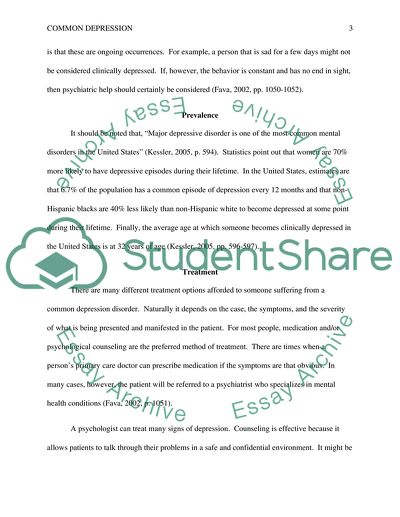 Depression Common Disorder