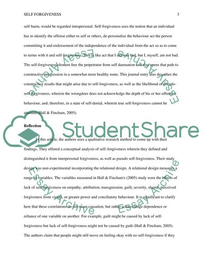 Self-Forgiveness by Frank D Fincham and Julie H Hall