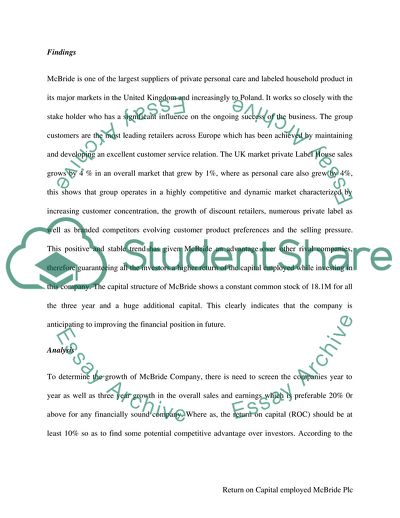 Return On Capital employed (McBride plc)