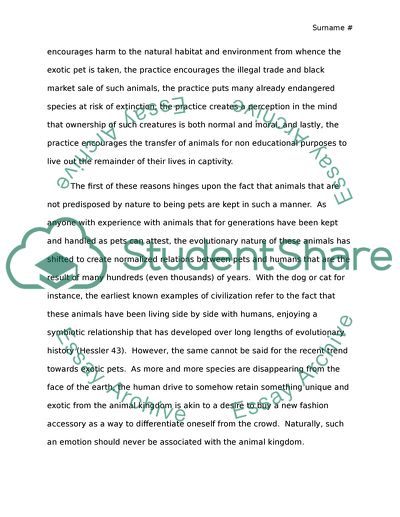 Care and Feeding of Exotic Pets Essay Example | Topics and Well Written  Essays - 2500 words