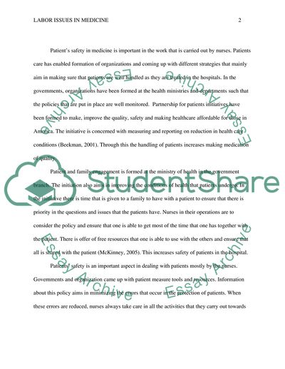 Labor Issue in Medicine