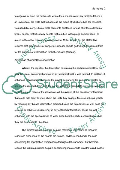 Registration of Clinical Trials