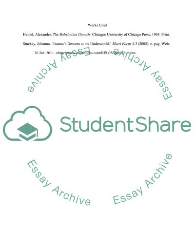 The Epic of Creation and The Descent of Inanna