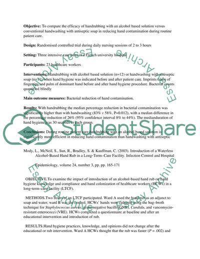 Hand hygiene articles 2016 picture