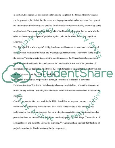 The film and characters of To Kill a Mockingbird