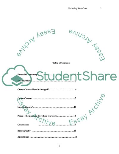 The Cost of War How Government Can Strategically Reduce the Cost of War