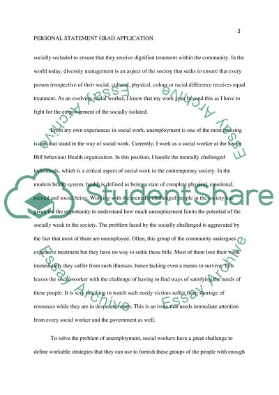 Personal Statement Grad Application