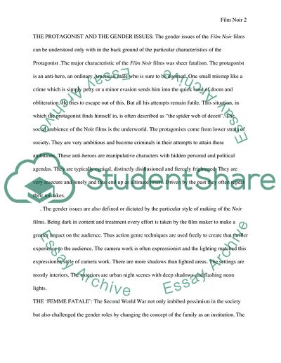 The Major Characteristic of the Film Noir