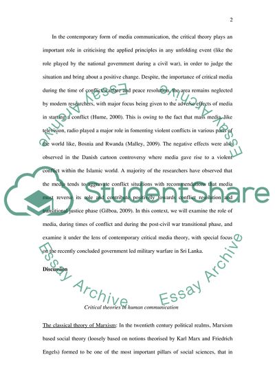 Media and Conflict Resolution