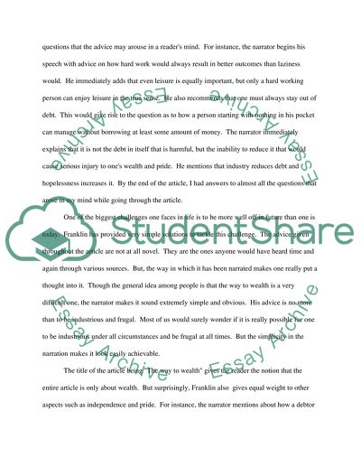 The Way to Wealth by Benjamin Franklin