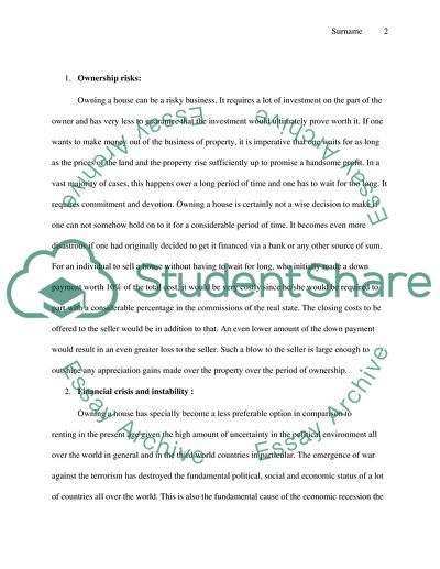 Renting versus Buying