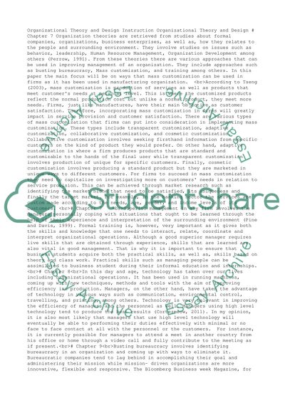 Organizational theory and design