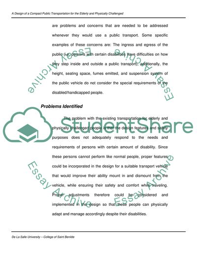 A Design of a Compact Public Transportation for the Elderly and Physically Challenged
