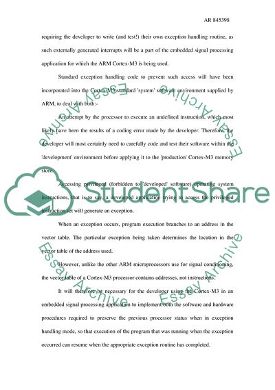 Comparison of Exception Hardware & Software in ARM Cortex-M3 & Altera Nios II Embedded Processors