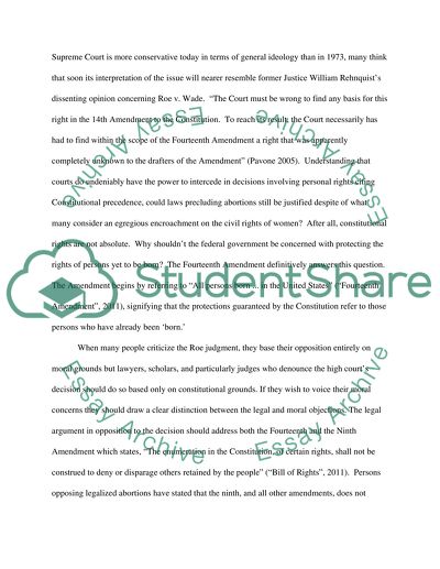 Roe versus Vade Case Study