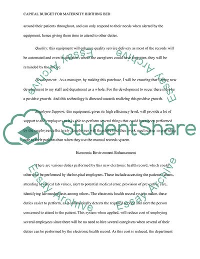 Capital budget purchase