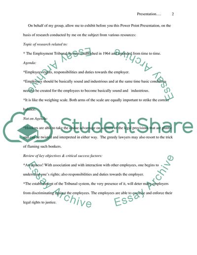The Employment Tribunal System