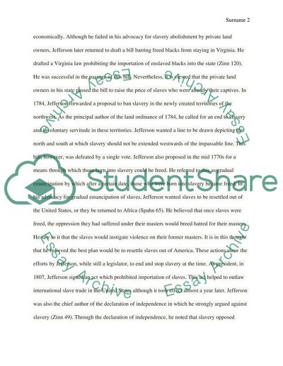 Thomas Jeffersons view on slavery