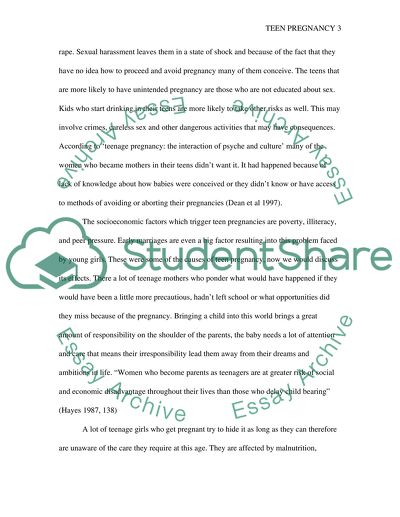Teen Pregnancy Nursing Term Paper