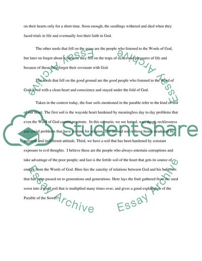 Parable of the soils