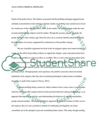 Analyzing Criminal Profiling