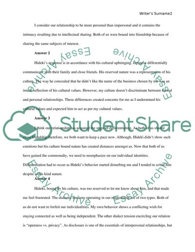 Assignment from the book understanding human communication