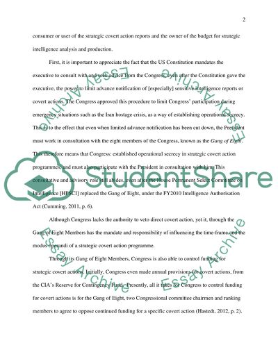 Congressional Oversight & Strategic Intelligence