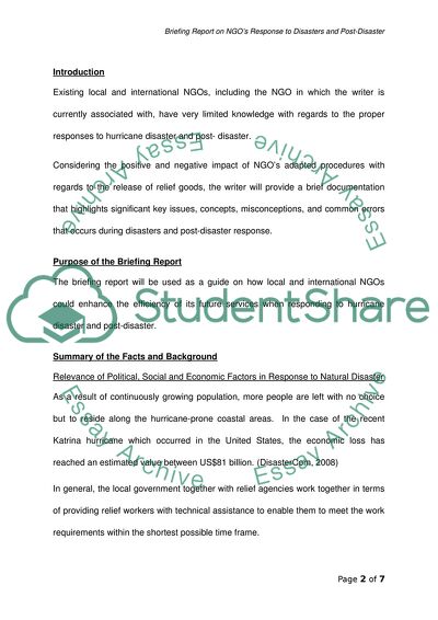 Relief Organizations for Natural Disasters